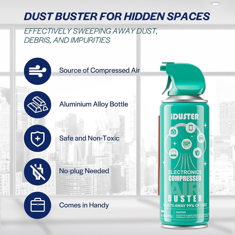 Compressed Canned Air Duster for Computer - Disposable Electronic 3.5oz 2PCS