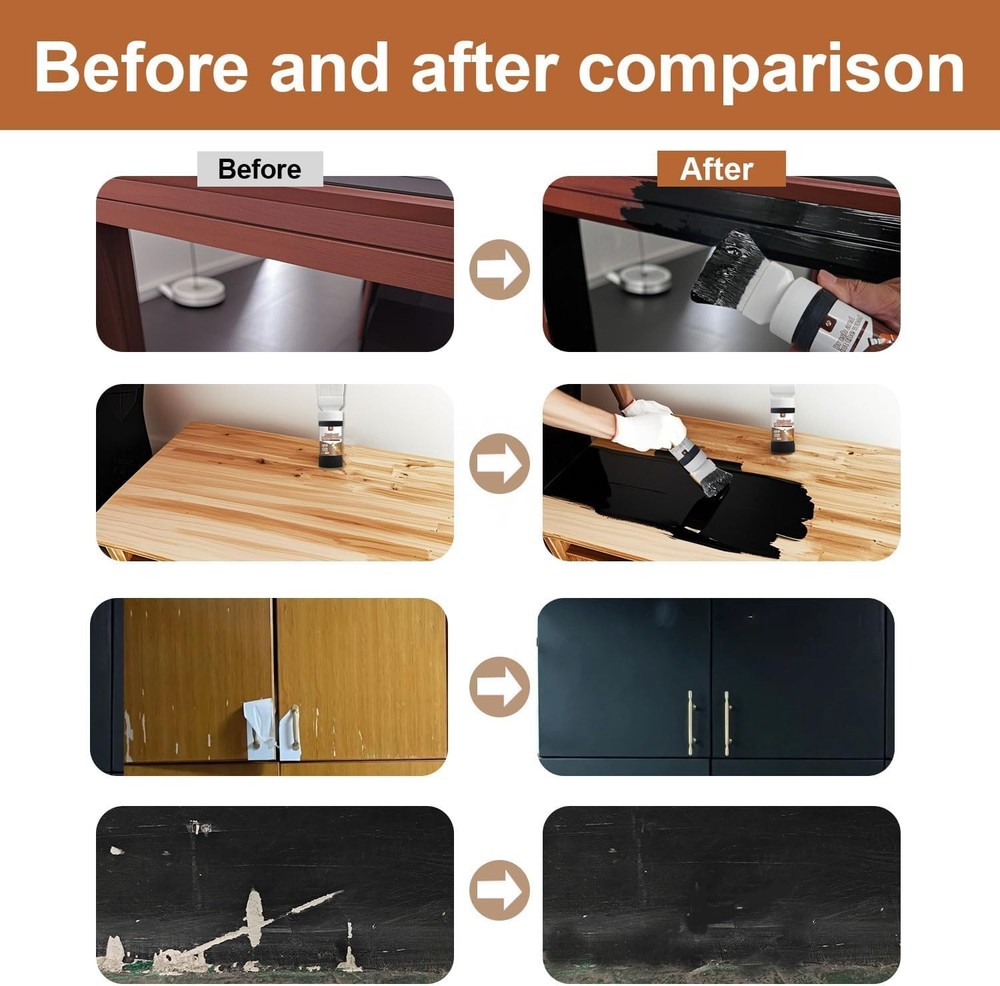 Quick Drying Black Paint: No Sanding, Gloss Finish, Safe for Home Use - 6.35 oz