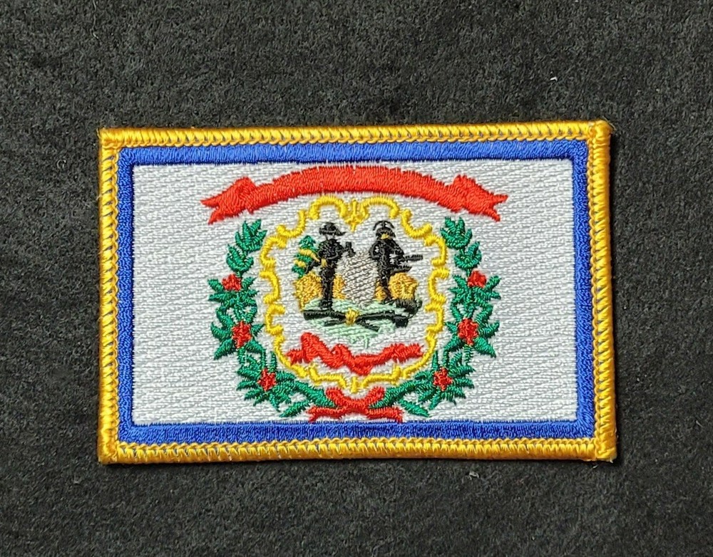 WEST VIRGINIA STATE FLAG PATCH EMBROIDERED