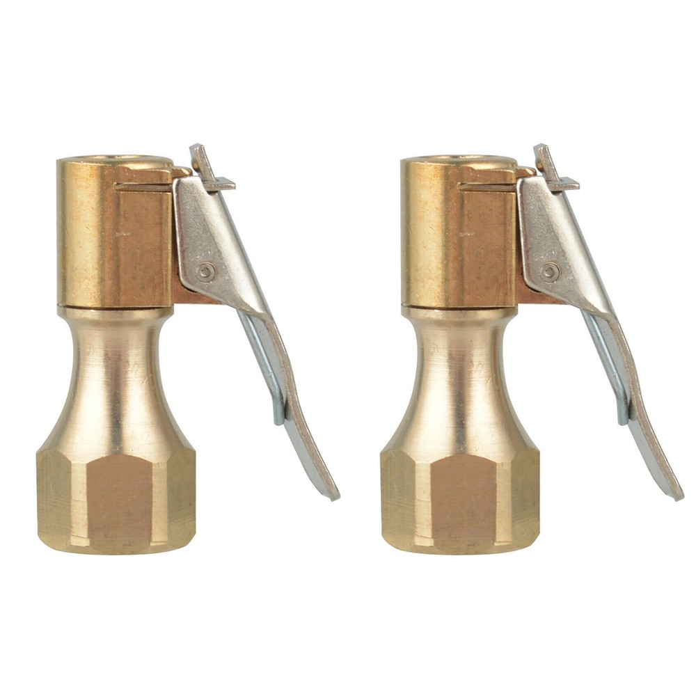 2Pcs 8mm Open Flow Air Chuck with Lock Connector Tire Inflator Valve