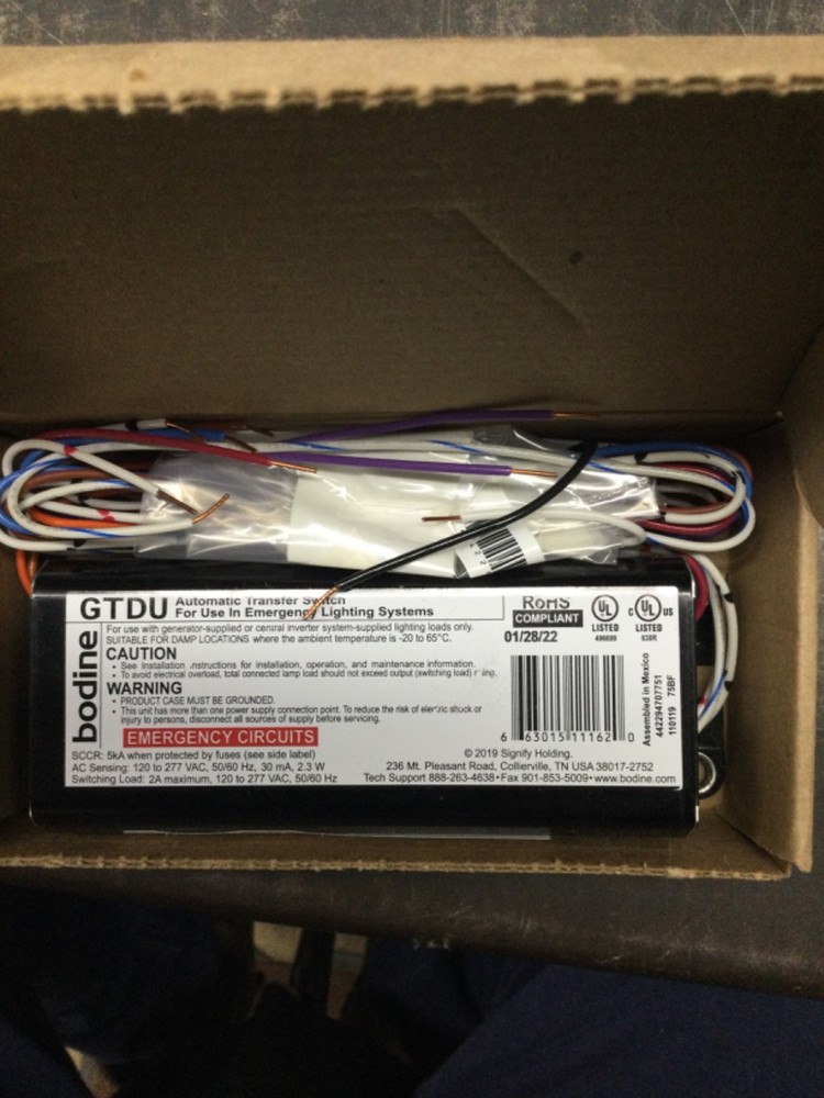 BODINE GTDU GENERATOR TRANSFER DEVICE