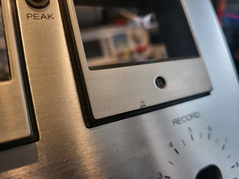 SHARP RT-1155 CASSETTE DECK FACEPLATE WITH PLASTIC FACE BACKING, FREE SHIPPING.