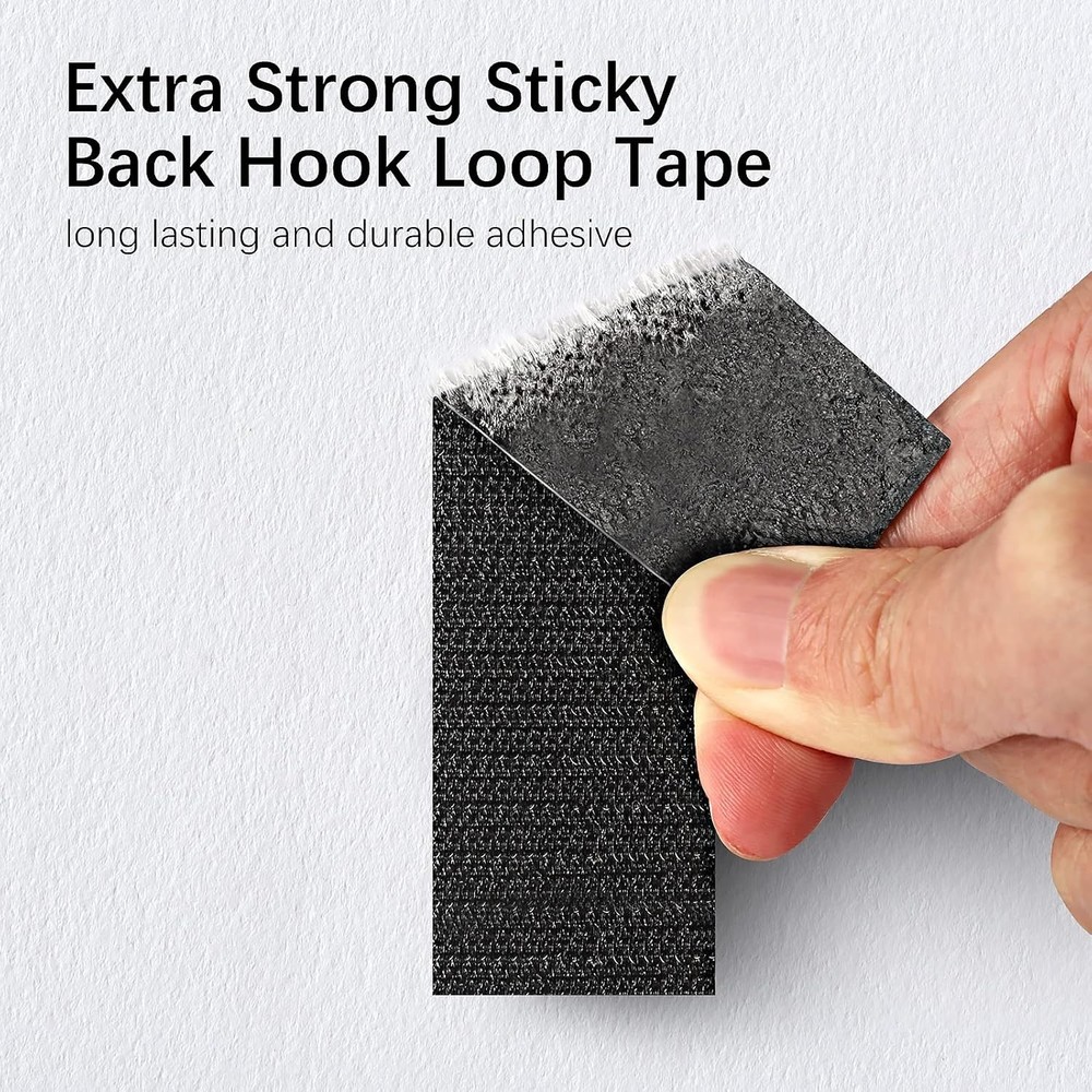 12 Pack Strong 1x4" Double-Sided Hook and Loop Tape - Reusable Adhesive Solution