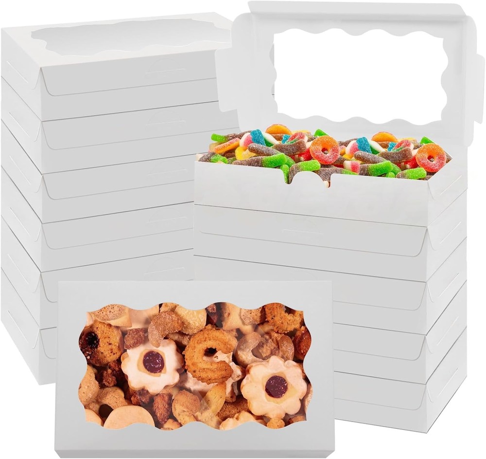 3/½ Inch Cookie Boxes with Clear Window Small White Cookie Boxes Bakery