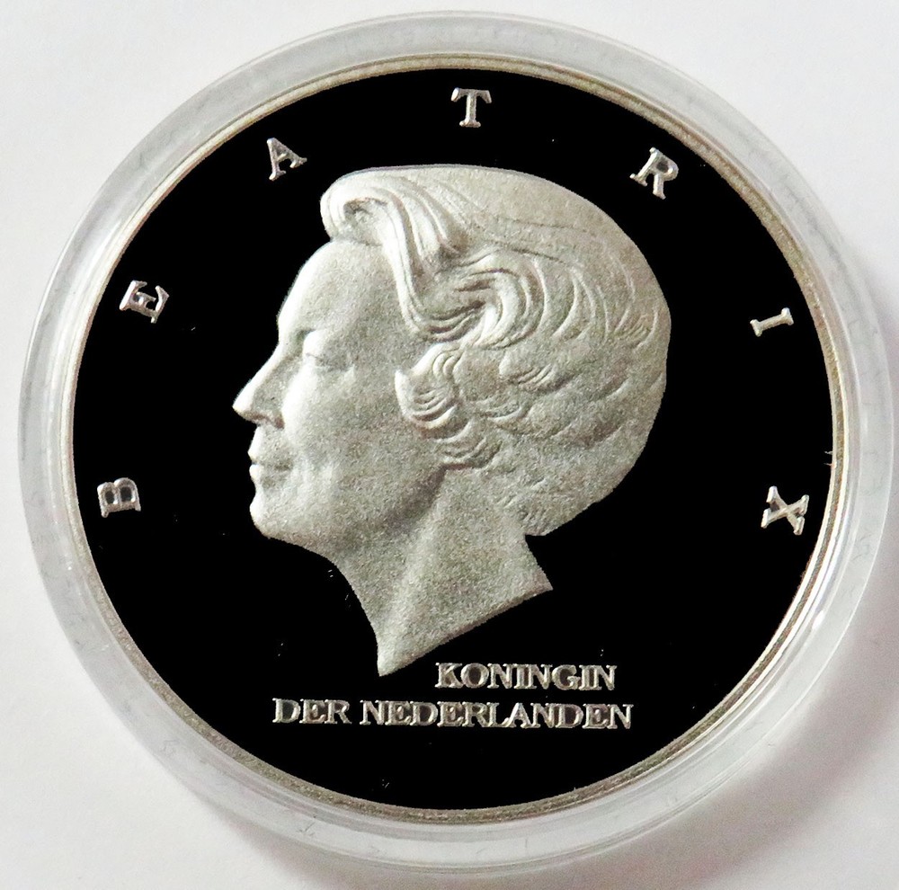 1997 SILVER NETHERLANDS 10 GULDEN PROOF MARSHALL PLANBOX COA