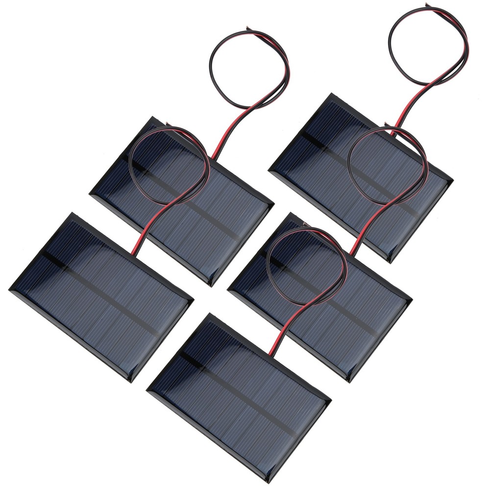 5pcs DC5V 150mA 5pcs Solar Panel Module With 30cm/11.8in Wire Charging