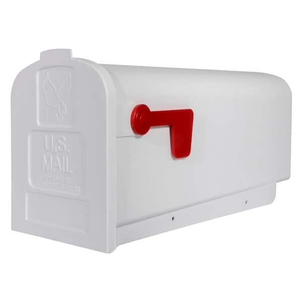 White Mailbox Deluxe Polybox Durable & Best Rust-proof Polymer Post Mounted New