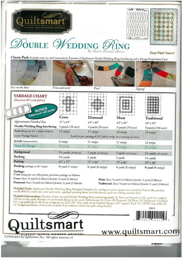 Double Wedding Ring Classic Pack by Quiltsmart