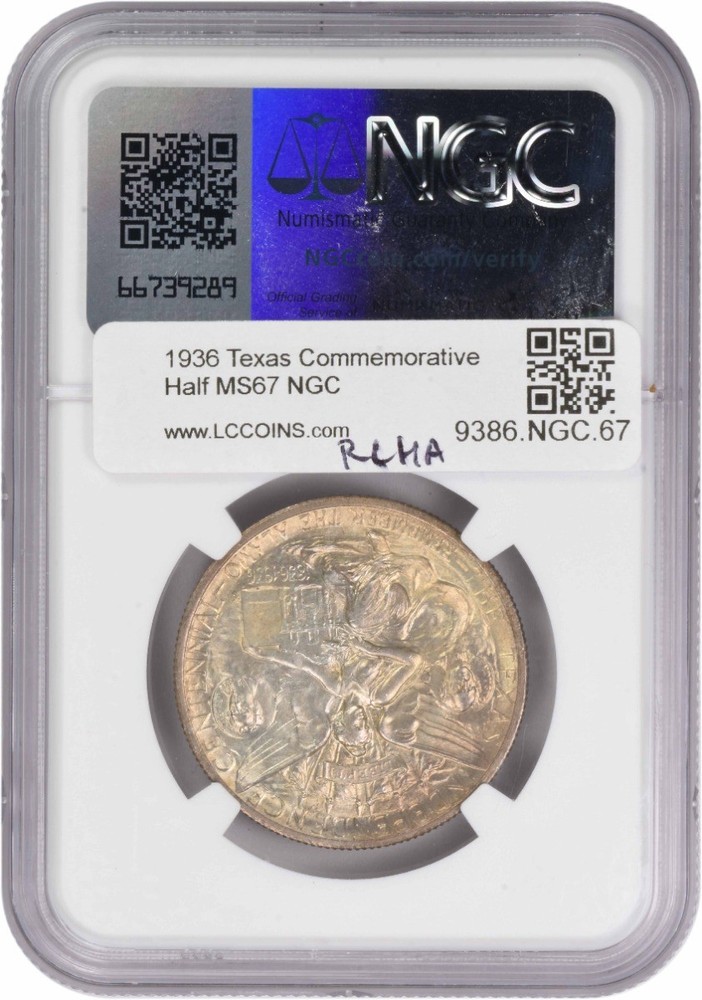 Texas Commemorative Silver Half Dollar 1936 MS67 NGC