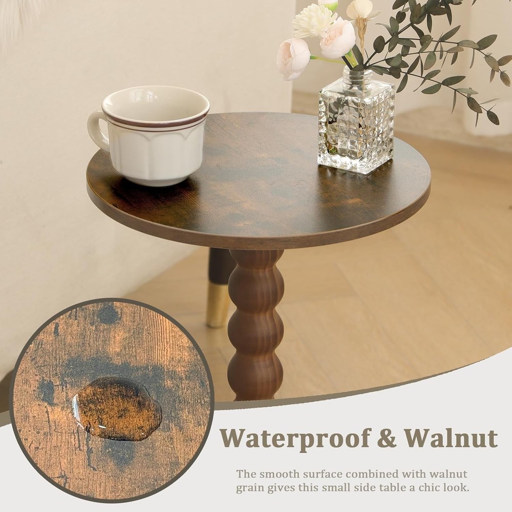 Round Side Table Small Drink Table Small Spaces Modern Accent Nightstand