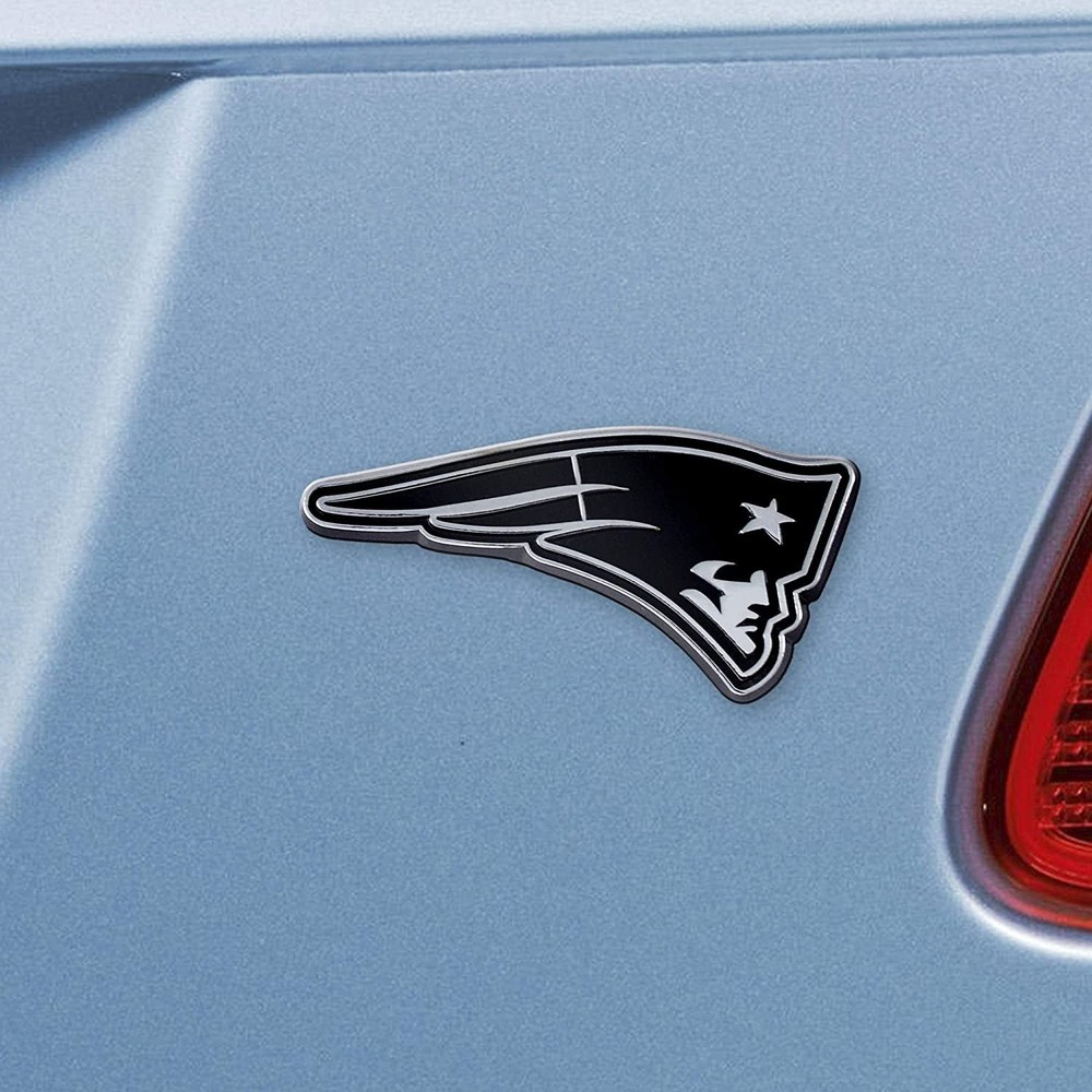 New England Patriots Premium Solid Metal Raised Auto Emblem Shape Cut...