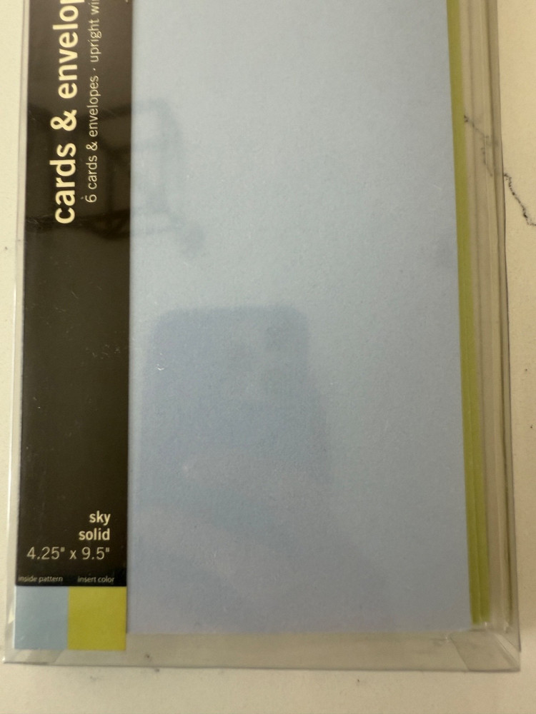 Making Memories Window Sky Solid 6 Card & Envelopes 4.25" x 9.5" Upright Window