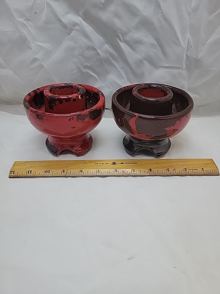 Red Heavy Candle Holders