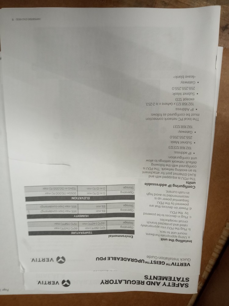 Vertiv Geist IMD-01X upgradable PDU NEW