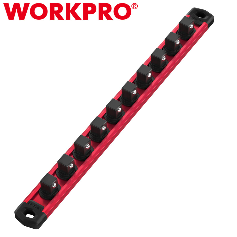 WORKPRO Magnetic Socket Organizer 3/8 Drive Socket Rail Heavy Duty Socket Holder