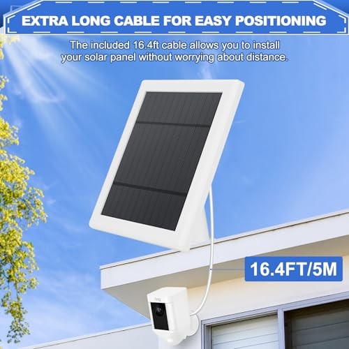 Solar Panel for Ring Camera 3 Port Compatible with Ring Spotlight 2 Pack White