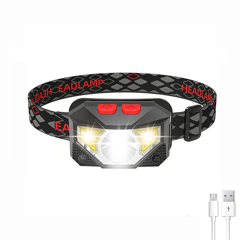 2 Pack USB Headlamp Rechargeable Waterproof LED Headlight Head Light Flashlight