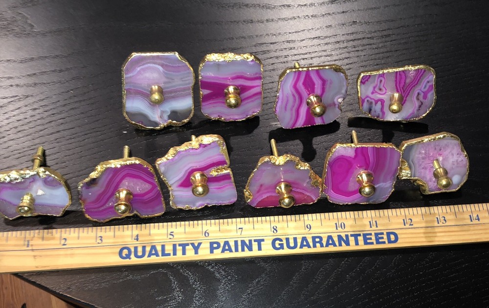 10 geode pink cabinet drawers knobs
