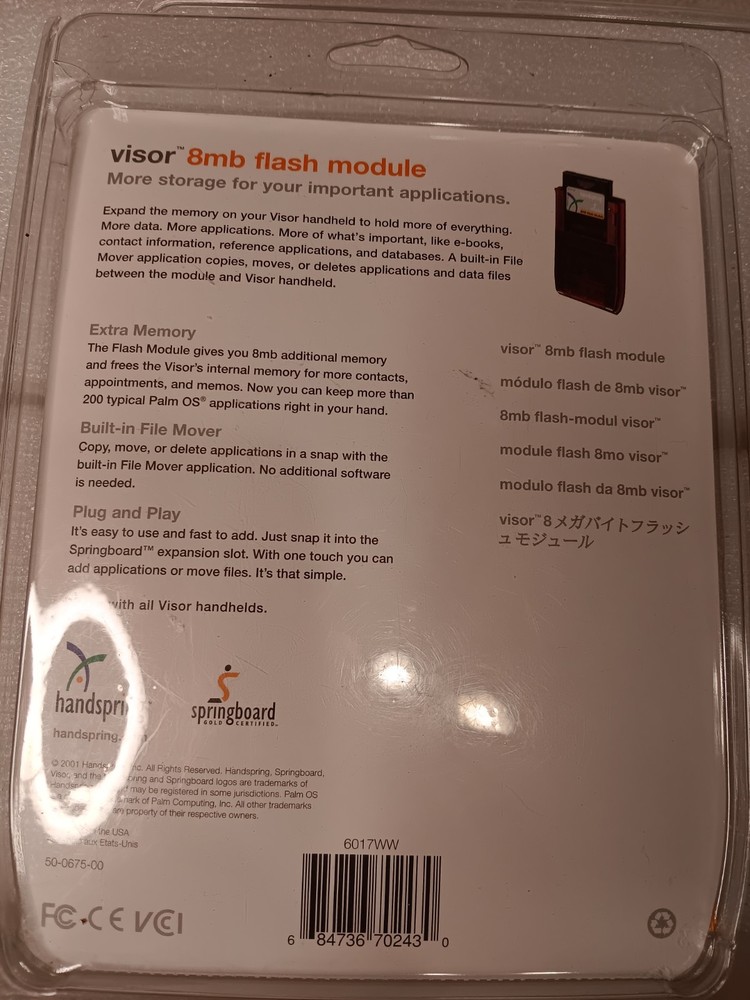 Handspring Visor 8mb Flash Module SEALED Springboard PDA 6017WW Version 1.3
