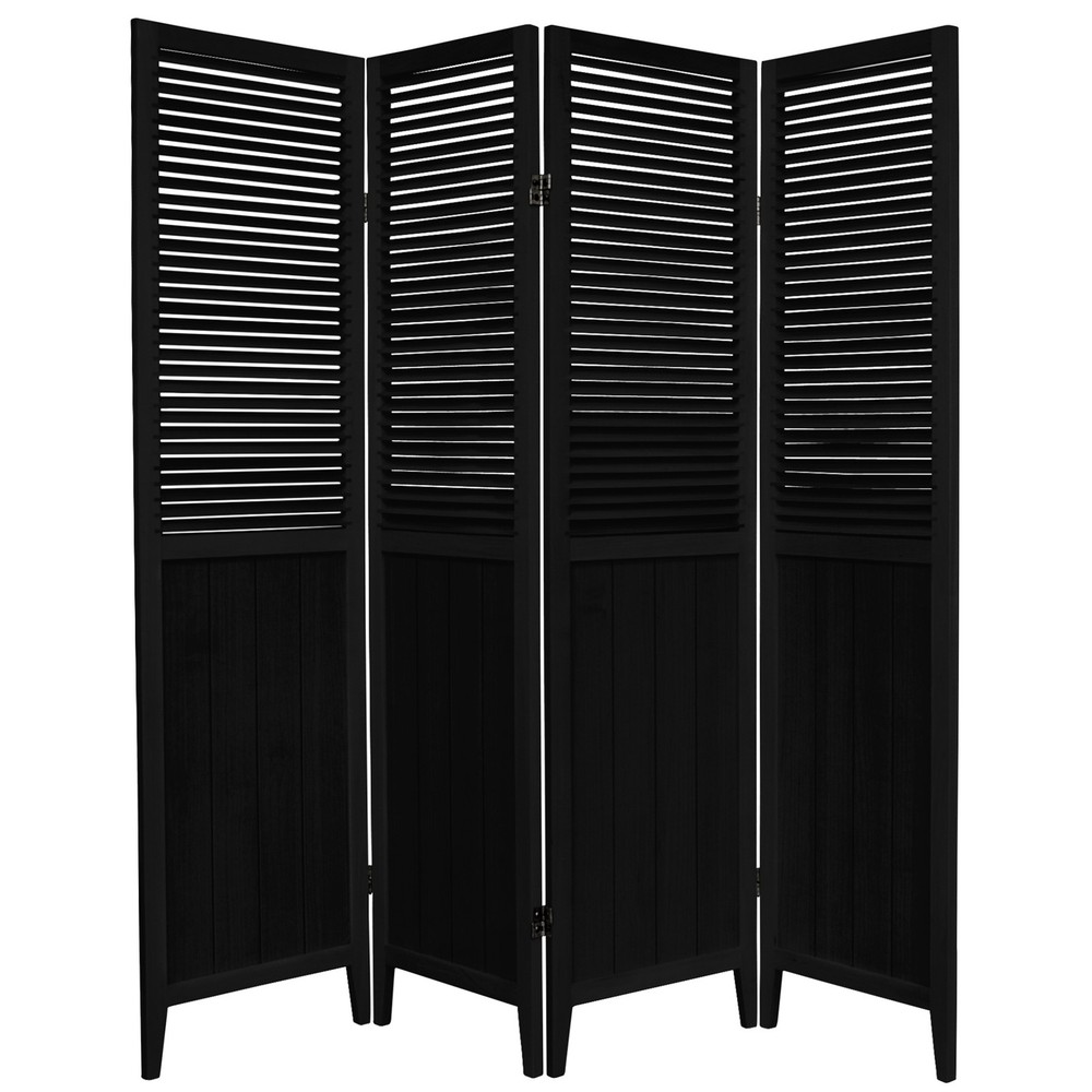 6 ft. Tall Beadboard Divider - Black - 4 Panels