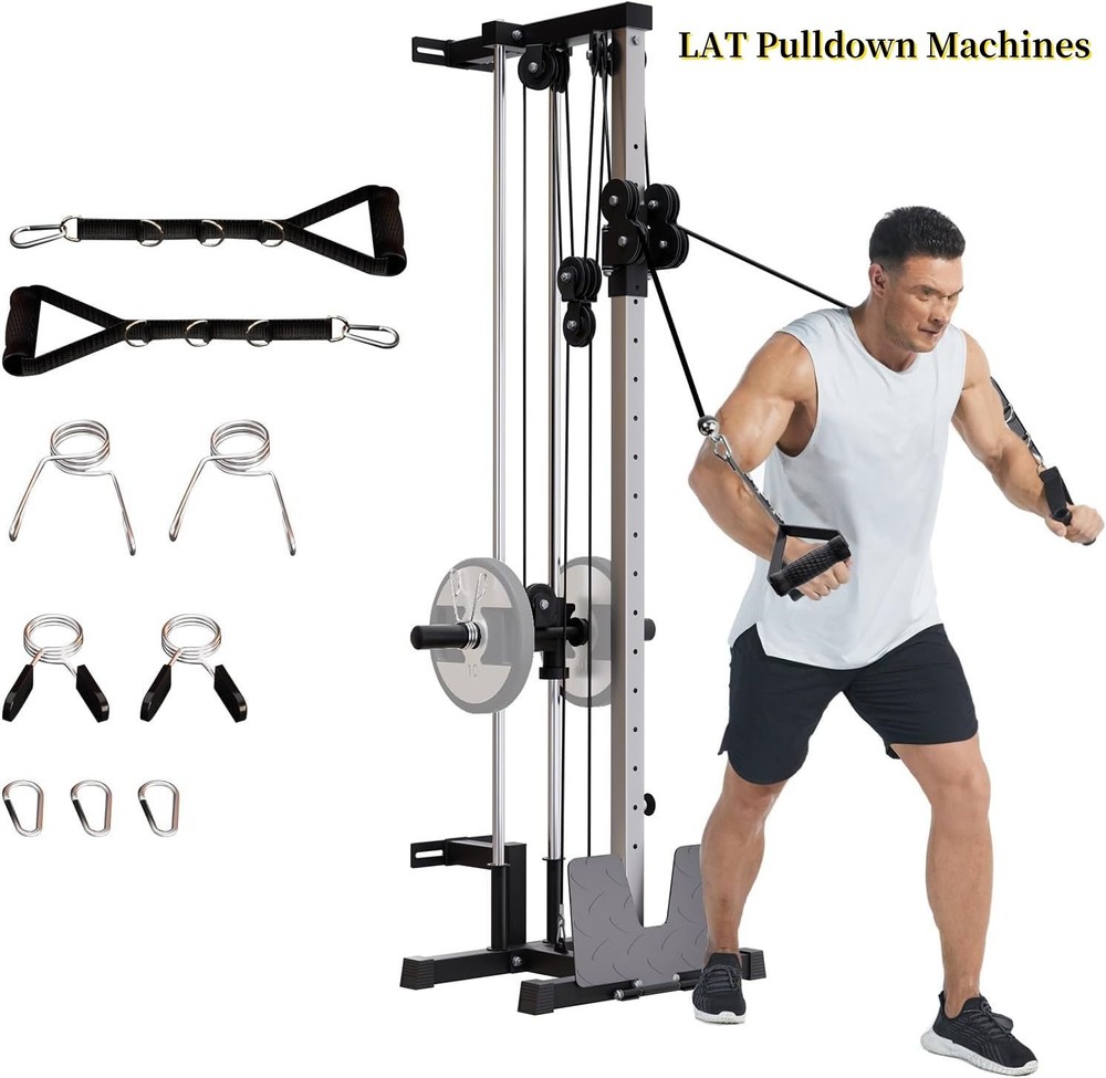 LAT Pulldown Machine LAT Cable Machine Pulley Station Workout Gym Wall Mounted