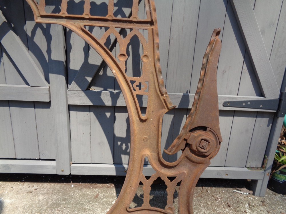 Antique Cast Iron School Desk Frame Side