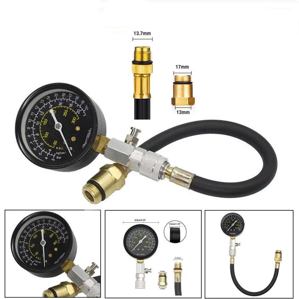 Engine Cylinder Compression Gauge Tester Kit Gas Engine Diagnostic Tester Tool ﻿