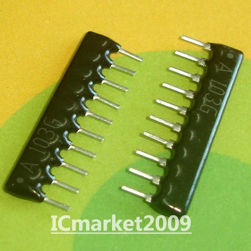 50 PCS A10-103G 10K ohm 10KR 10K 9 Commoned Resistor Network Array 10 PIN