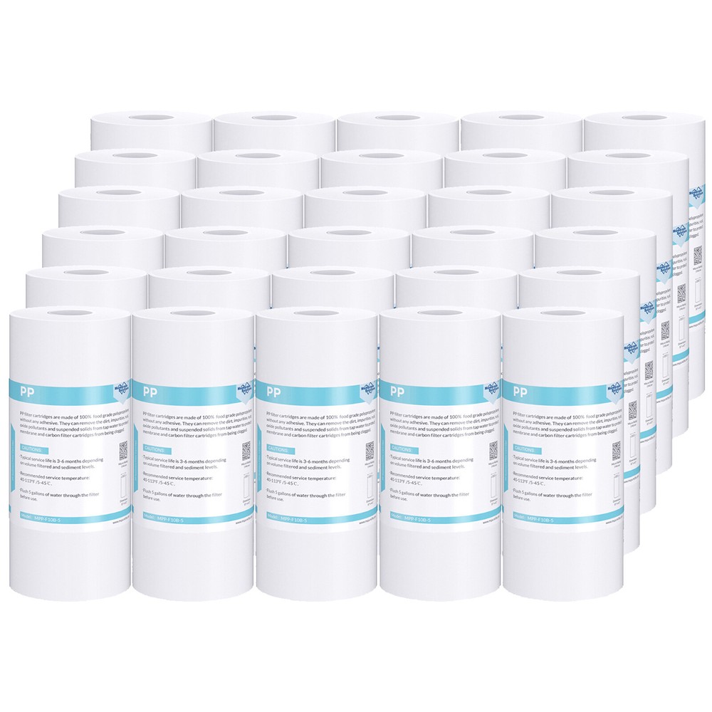 30 Pack 10"x4.5" 5 Micron Sediment Water Filter Big Blue Whole House Replacement