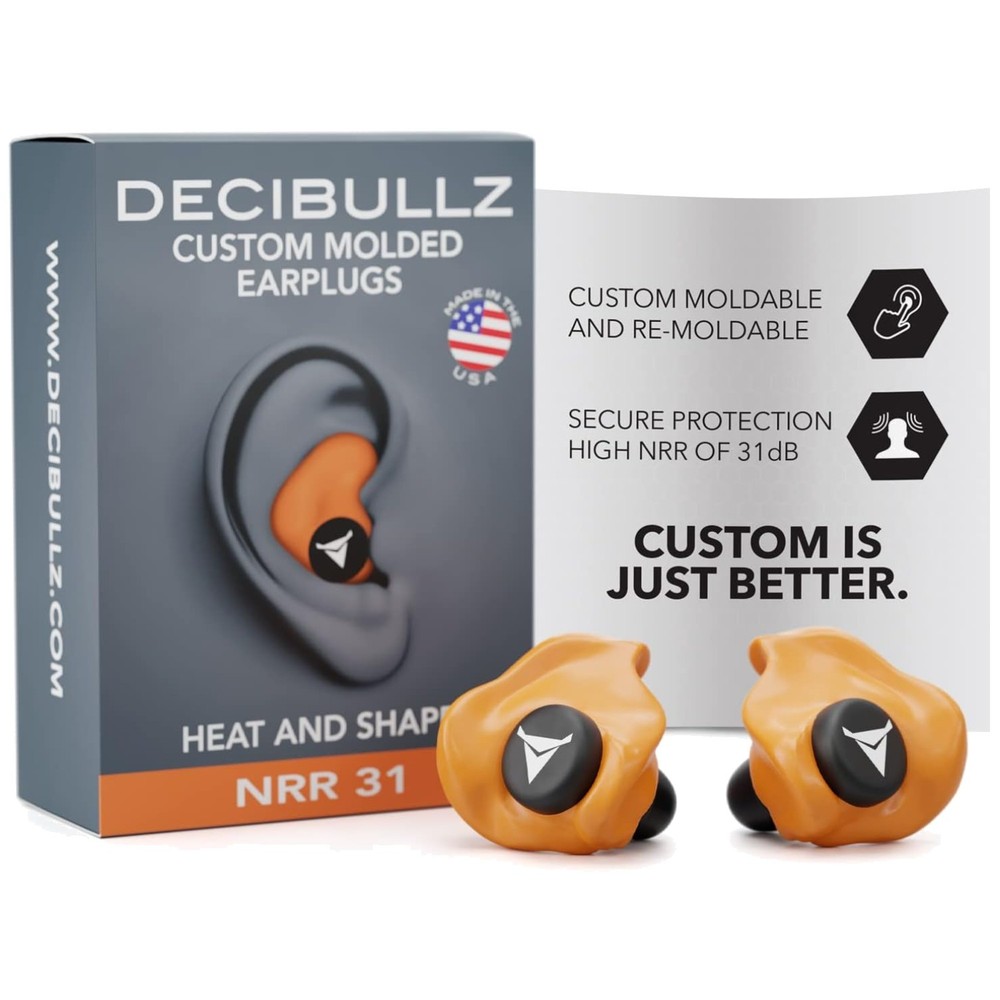 Custom Molded Earplugs 31dB NRR - Shooting, Travel, Work