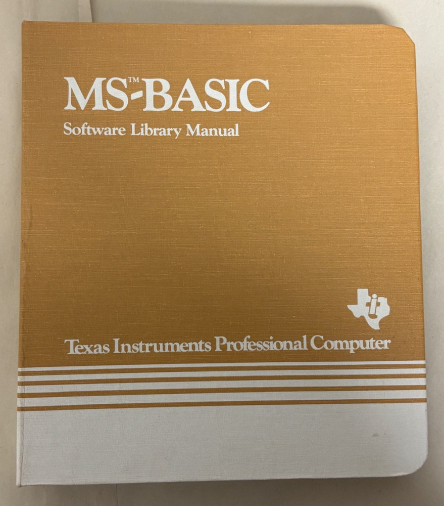 MS-BASIC Ver 1.21 Texas Instruments Software & Manual VTG 1983 Microsoft 5.25"