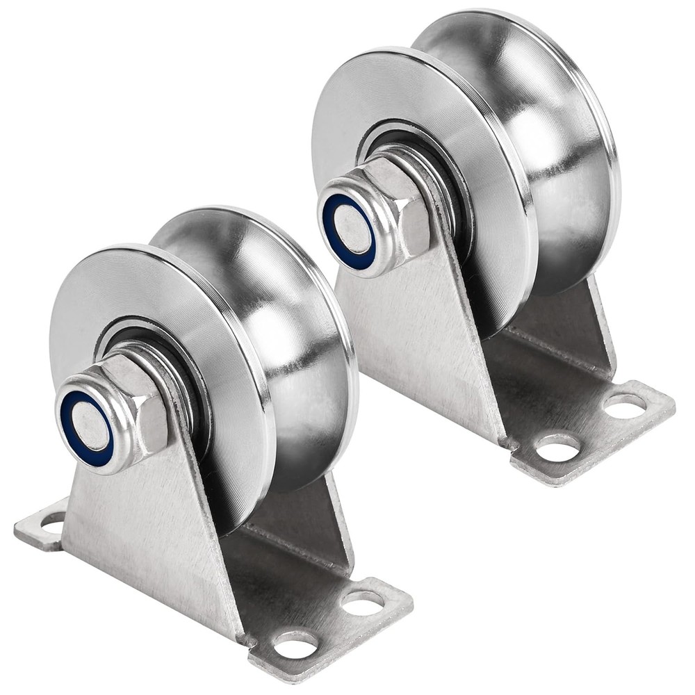 Durable Silent Pulley Wheel System for DIY Projects - 2 Pack of U Type Blocks