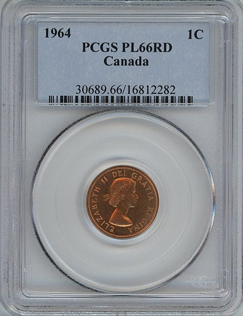 1964 Canada small cent PCGS PL66RD