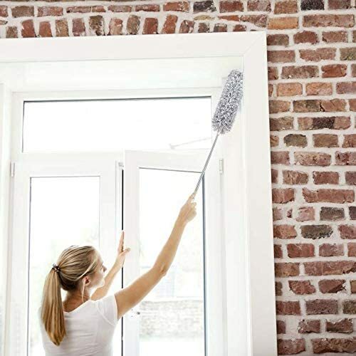 Duster with Extension Pole Bendable Head Extendable Duster for Fan High Ceiling