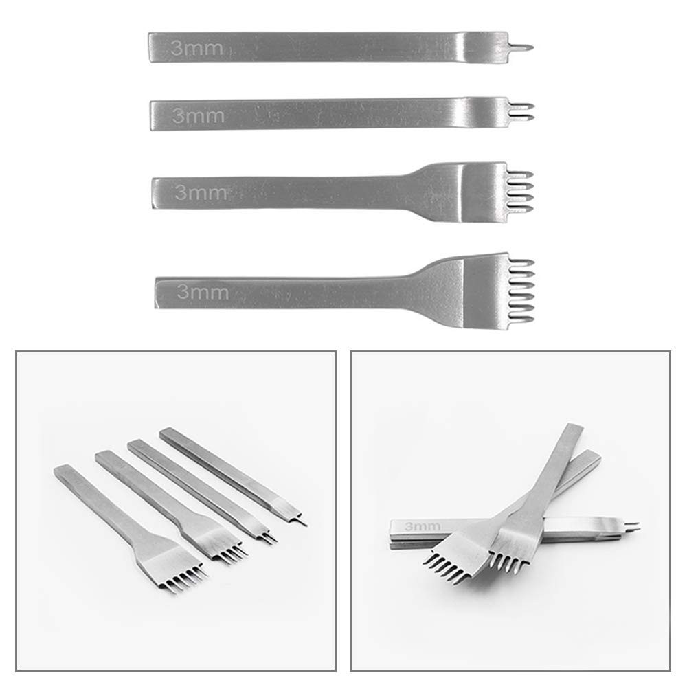3mm Leather Craft Pricking Iron Graving Stitching Chisel Hole Punch Tools
