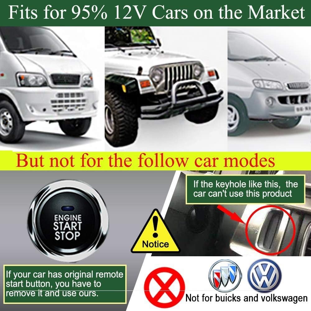 Universal Car Remote Engine Starter Push Engine Start for Car Keyless Entry L...