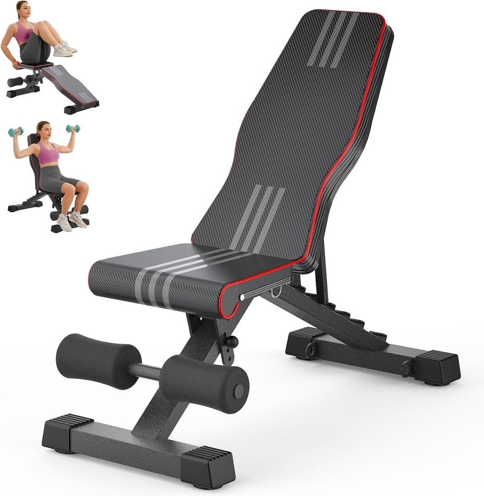 Adjustable Foldable 660LB Weight Bench, Lifting Sit-up Multi-use Workout