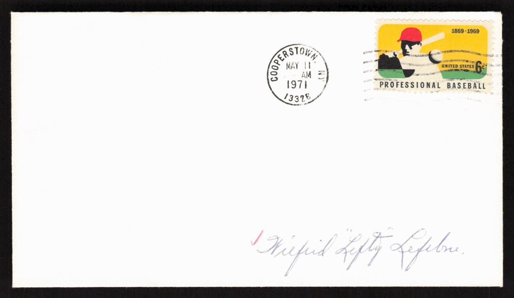 Bill "Lefty" Lefebvre Signed Baseball Postal Envelope Red Sox Autograph Auto