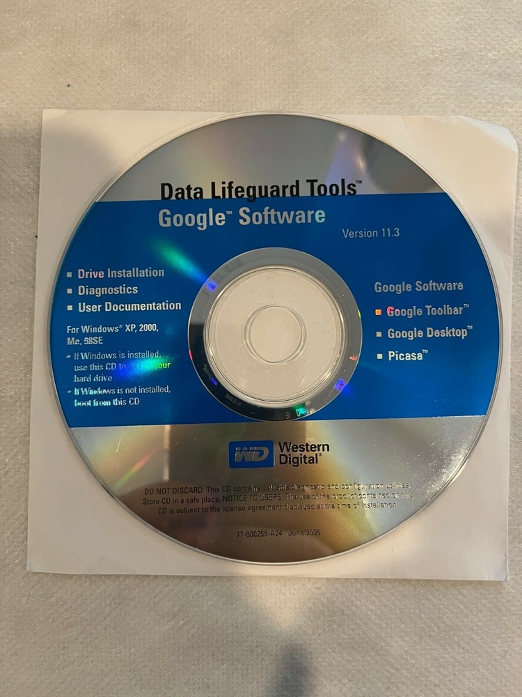 Western Digital Data Lifeguard Tools - Google Software Version 11.3