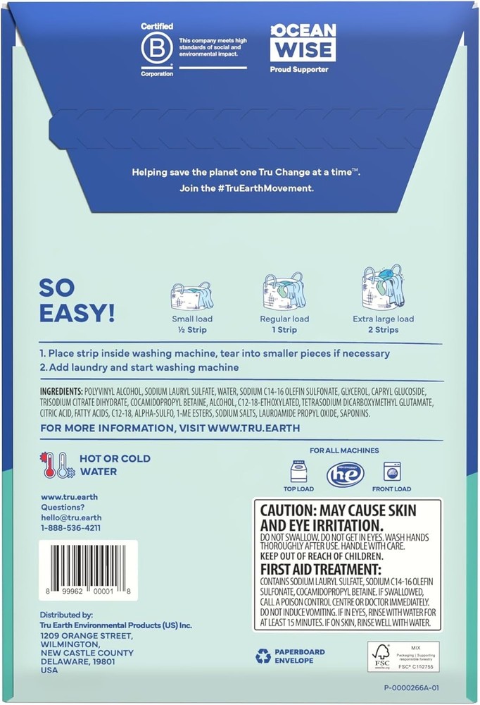 Compact Unscented Dry Laundry Detergent Sheets – 32 Load Eco-Friendly Packs