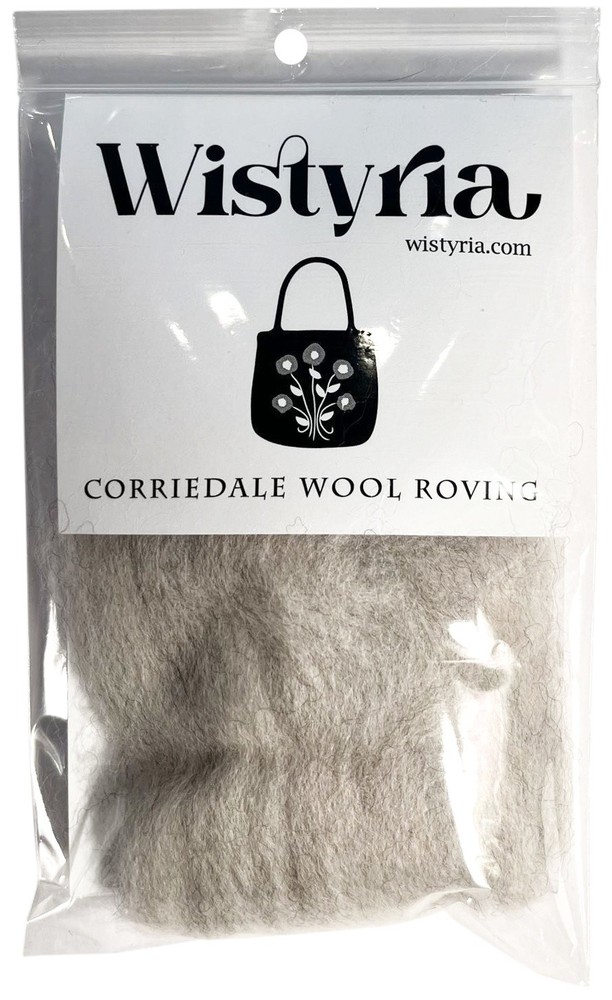 Wool Roving 12" .22oz Light Gray