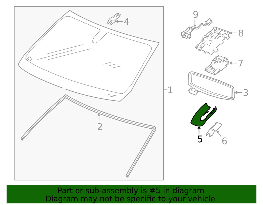 Genuine GM Black Windshield Multifunction Sensor Mount Bracket Cover 84049174