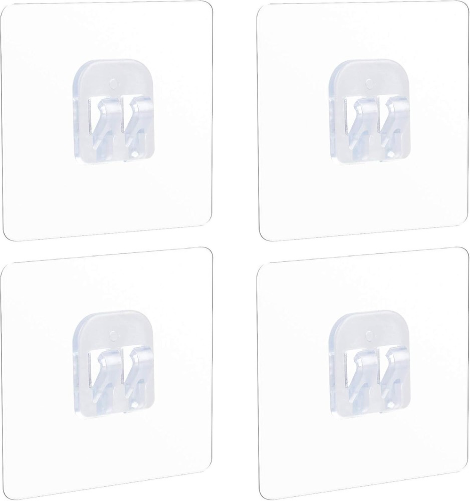 Easy Remove 4 Pack Shower Caddy Hooks - Durable Adhesive Wall Mount for Bathroom