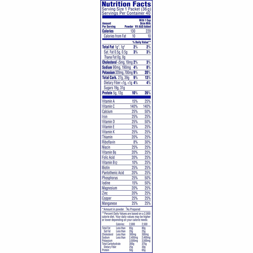 Nestle Carnation Breakfast Essentials Complete Nutritional Drink Chocolate 60 Ct