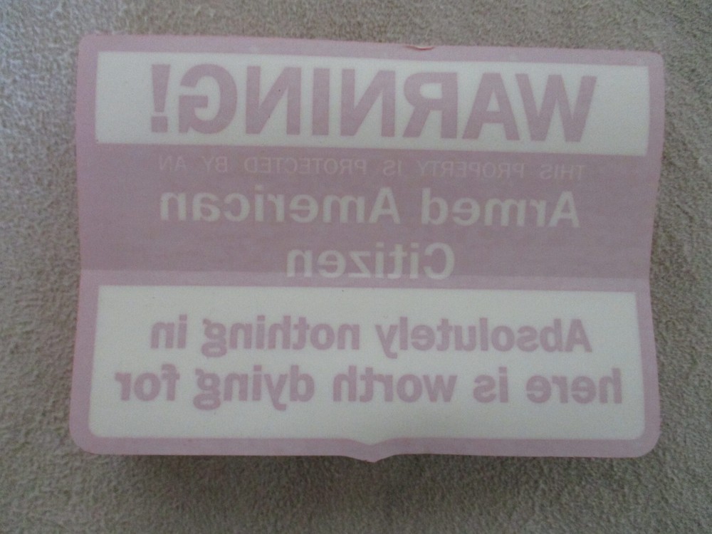WARNING! Armed American Citizen Window Decals