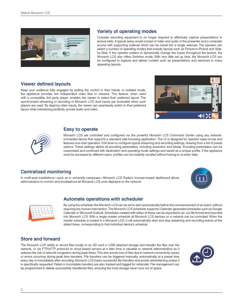 Matrox Monarch LCS - IP Streaming Encoder - HDMI & SDI Inputs - w/power supply