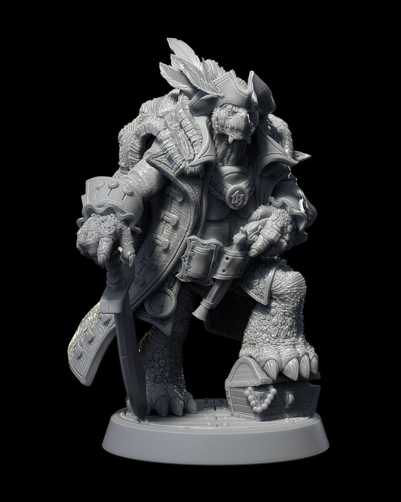 DnD Pirate Tortoise Krog 32mm Scale (unpainted)