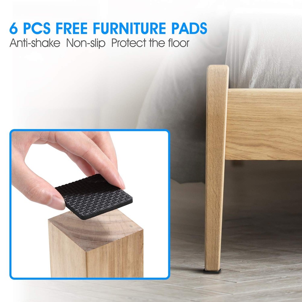 4PCS Adjustable Threaded Bed Frame Anti-Shake Tool (Upgraded), Headboard Stop...