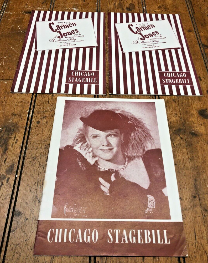 7 Vintage 1940's Chicago Stagebill Theatre Programs