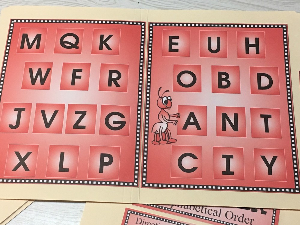 (4) Four Alphabet / Letter File Folder Set - Activity Set - READING